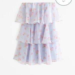 Organza Tiered Strapless Mini Dress